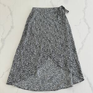 American Eagle Wrap Midi Skirt Womens Medium Leopard Print
